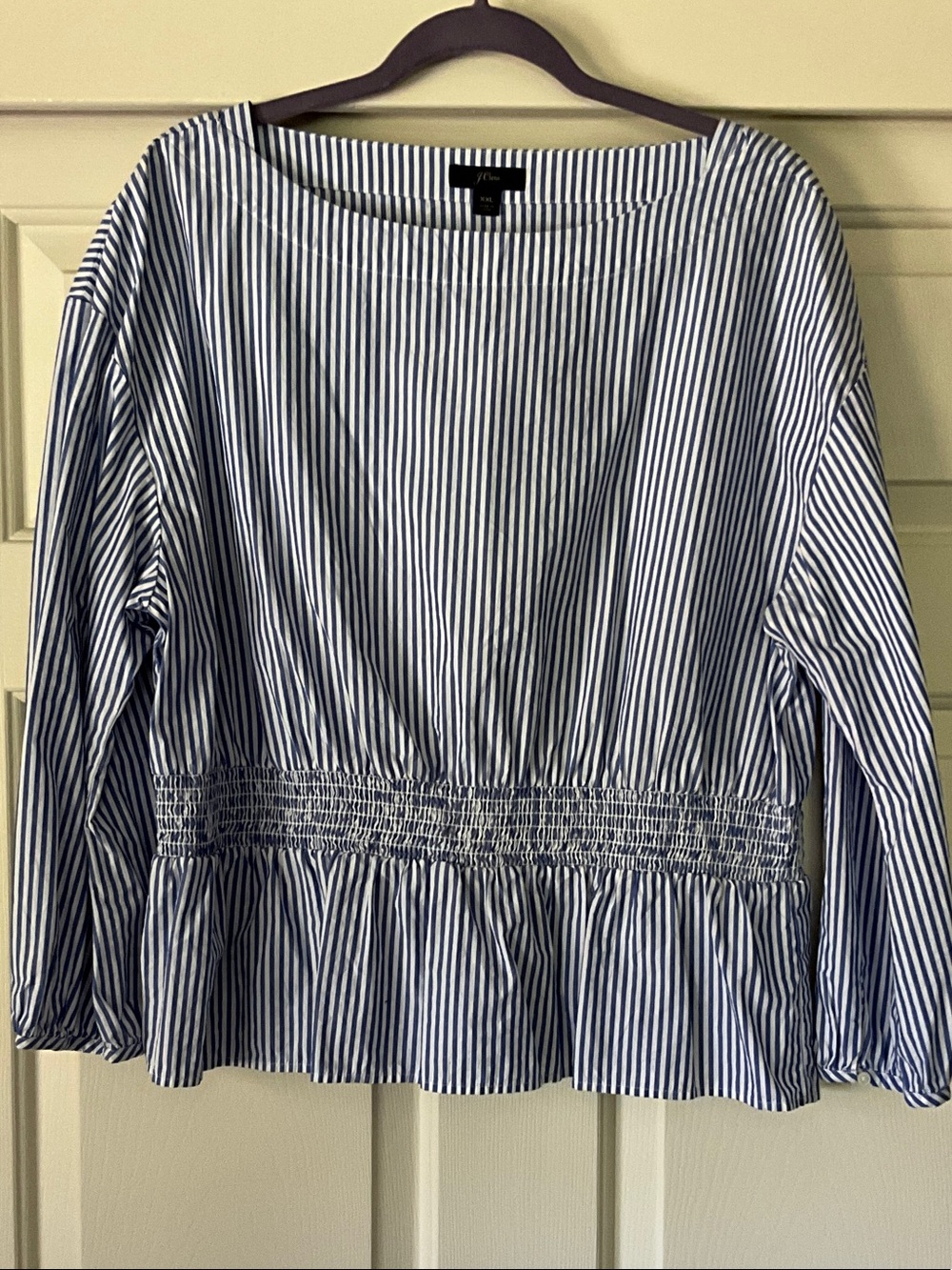 JCREW COTTON POPLIN SIZE XXL LONG SLEEVE BOAT NECK BLOUSE